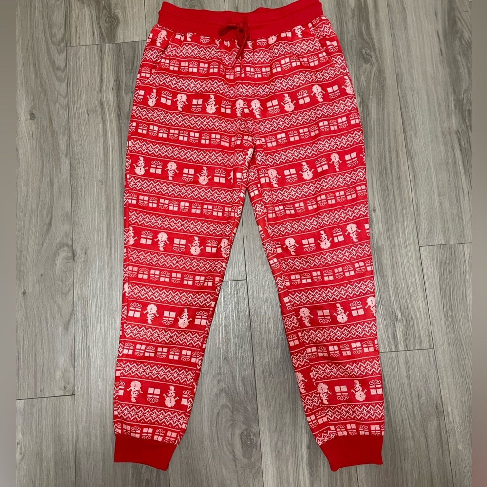 ADNT Woman’s lined sweatpants, festive snowman, new, no tag, size M